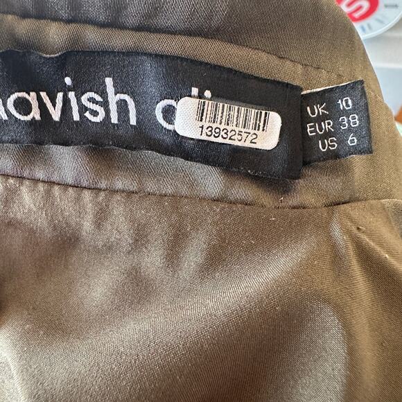 Lavish Alice Olive Green Corst Mini Dress Size 6  Designer Cocktail Bodycon $230 - Picture 9 of 10